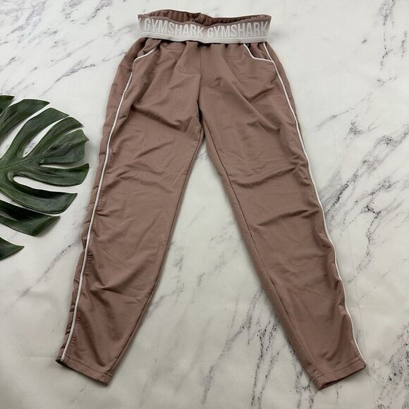 Gymshark Womens Recess Jogger Pants Size M Pink White Fold Over Waist - Picture 1 of 7